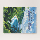 Nationaal park van Amerikaans Samoa Beach Regenwou Legpuzzel (Horizontaal)