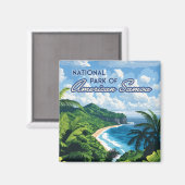 Nationaal park van Amerikaans Samoa Beach Regenwou Magneet (Voorkant / Achterkant)
