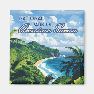 Nationaal park van Amerikaans Samoa Beach Regenwou Magneet