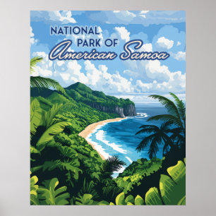 Nationaal park van Amerikaans Samoa Beach Regenwou Poster