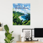 Nationaal park van Amerikaans Samoa Beach Regenwou Poster (Thuiskantoor)