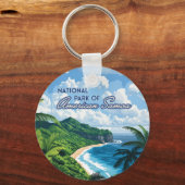 Nationaal park van Amerikaans Samoa Beach Regenwou Sleutelhanger (Achterkant)