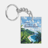 Nationaal park van Amerikaans Samoa Beach Regenwou Sleutelhanger (Voorkant Links)