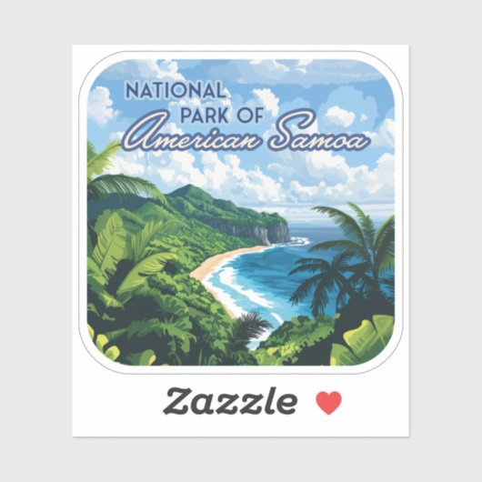 Nationaal park van Amerikaans Samoa Beach Regenwou Sticker (Vel)