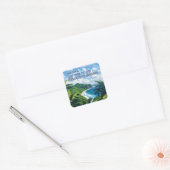 Nationaal park van Amerikaans Samoa Beach Regenwou Vierkante Sticker (Envelop)