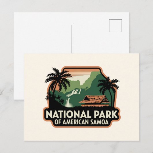 Nationaal park van Amerikaans-Samoa Embleem Briefkaart (Voorkant / Achterkant)