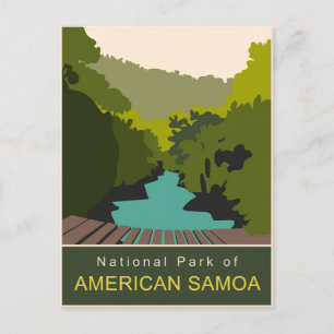 Nationaal park van Amerikaans-Samoa Minimal Travel Briefkaart