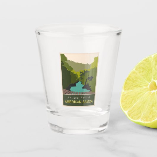 Nationaal park van Amerikaans-Samoa Minimal Travel Shot Glas (Voorkant)