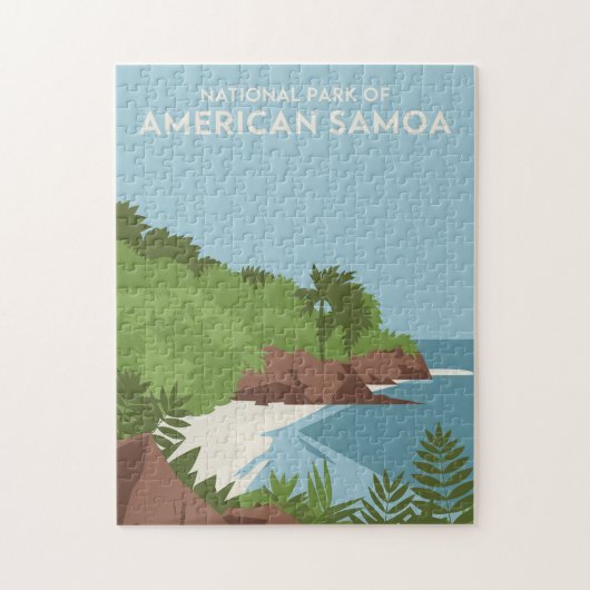 Nationaal park van Amerikaans-Samoa Minimalist Legpuzzel (Verticaal)