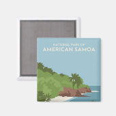 Nationaal park van Amerikaans-Samoa Minimalist Magneet (Voorkant / Achterkant)