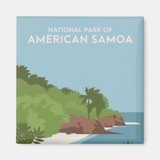 Nationaal park van Amerikaans-Samoa Minimalist Magneet (Voorkant)
