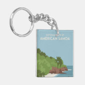 Nationaal park van Amerikaans-Samoa Minimalist Sleutelhanger (Voorkant Links)