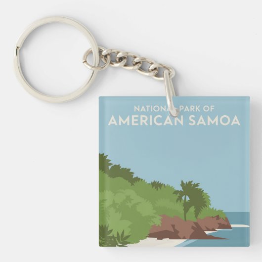 Nationaal park van Amerikaans-Samoa Minimalist Sleutelhanger (Voorkant)