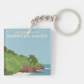 Nationaal park van Amerikaans-Samoa Minimalist Sleutelhanger (Achterkant)