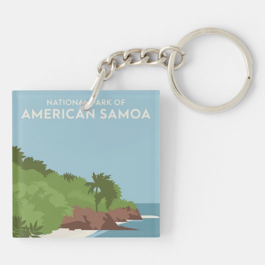 Nationaal park van Amerikaans-Samoa Minimalist Sleutelhanger (Achterkant)