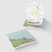 Nationaal park van Amerikaans-Samoa Minimalist Stenen Onderzetter (Zijkant)