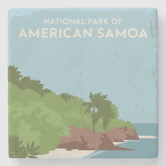 Nationaal park van Amerikaans-Samoa Minimalist Stenen Onderzetter (Voorkant)