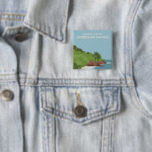 Nationaal park van Amerikaans-Samoa Minimalist Vierkante Button 5,1 Cm (In situ)