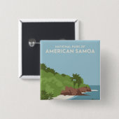 Nationaal park van Amerikaans-Samoa Minimalist Vierkante Button 5,1 Cm (Voorkant /achterkant)