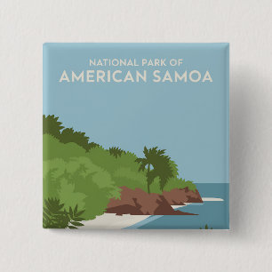 Nationaal park van Amerikaans-Samoa Minimalist Vierkante Button 5,1 Cm