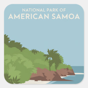 Nationaal park van Amerikaans-Samoa Minimalist Vierkante Sticker