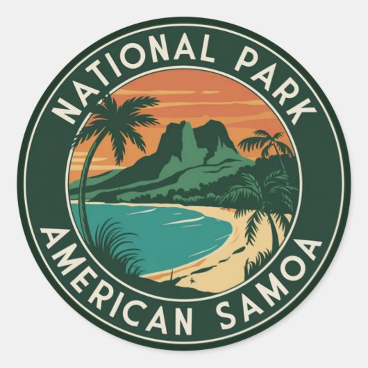 Nationaal park van Amerikaans-Samoa Ronde embleem Sticker (Voorkant)