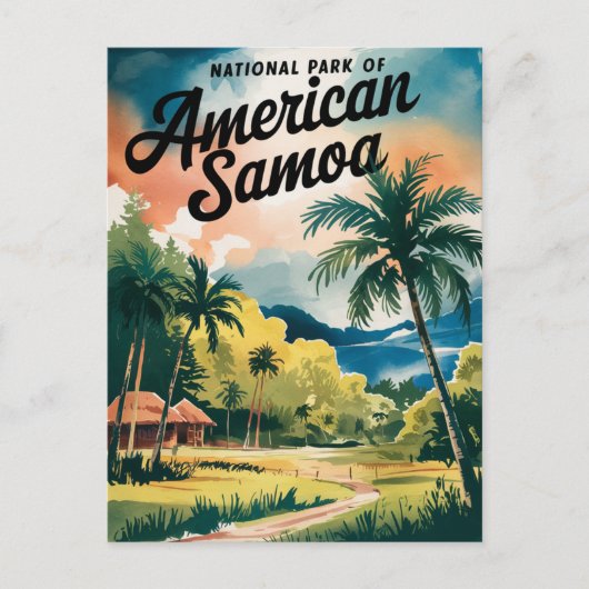 Nationaal park van Amerikaans-Samoa - Waterverf Ku Briefkaart (Voorkant)