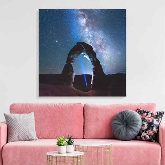 Nationaal park van Arches bij nacht MOAB Canvas Afdruk (Insitu (Woonkamer))