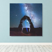 Nationaal park van Arches bij nacht MOAB Canvas Afdruk (Insitu (Houten vloer))