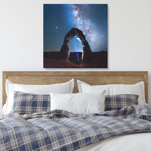 Nationaal park van Arches bij nacht MOAB Canvas Afdruk (Insitu (Slaapkamer))