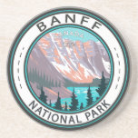Nationaal park van Banff Moraine Lake  Zandsteen Onderzetter<br><div class="desc">Banff National Park vector artwork design. Het park is het eerste nationale park van Canada en maakt deel uit van de werelderfgoedlijst van de Canadese Rocky Mountain Parks UNESCO.</div>