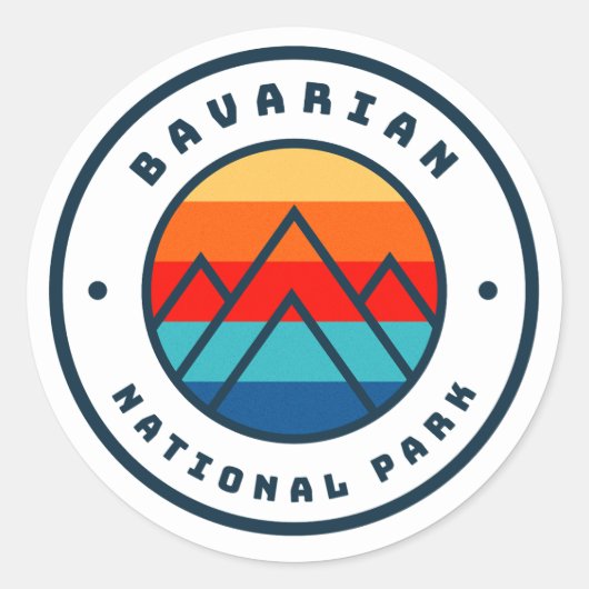 Nationaal Park van Beieren Duitsland Minimalistisc Ronde Sticker (Voorkant)