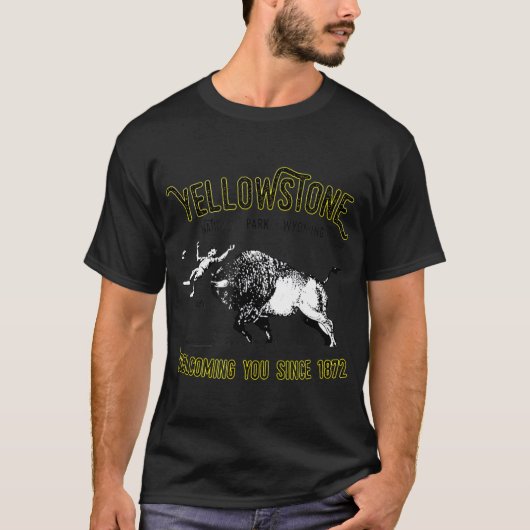 Nationaal park van Bison Toss Yellowstone Funny T-shirt (Voorkant)