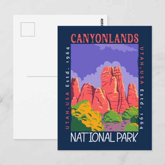 Nationaal park van Canyonlands Utah, verstoord Briefkaart (Voorkant / Achterkant)