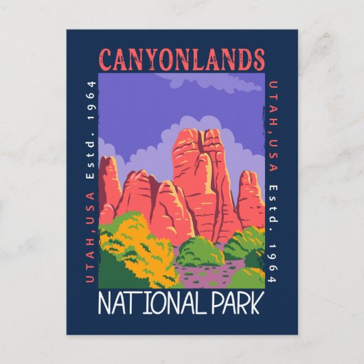 Nationaal park van Canyonlands Utah, verstoord Briefkaart (Voorkant)