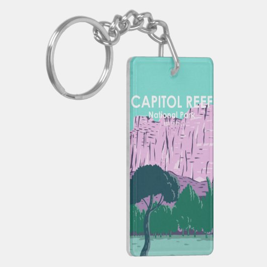 Nationaal park van Capitol reef Utah Double Sided Sleutelhanger (Voorkant Links)