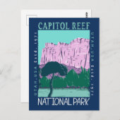 Nationaal park van Capitol reef Utah-onderdruk Briefkaart (Voorkant / Achterkant)