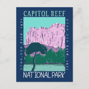 Nationaal park van Capitol reef Utah-onderdruk Briefkaart