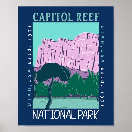 Nationaal park van Capitol reef Utah-onderdruk Poster (Voorkant)