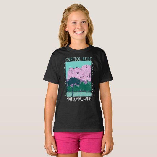 Nationaal park van Capitol reef Utah-onderdruk T-shirt (Voorkant volledig)