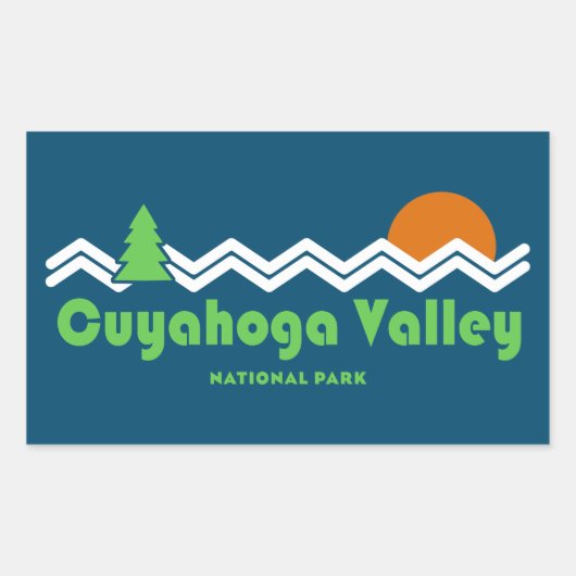 Nationaal park van Cuyahoga Retro Rechthoekige Sticker (Voorkant)