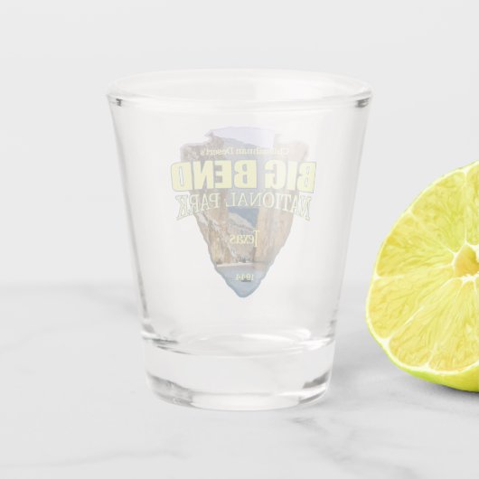 Nationaal park van de Big Bend (pijlpunt) Shot Glas (Achterkant)