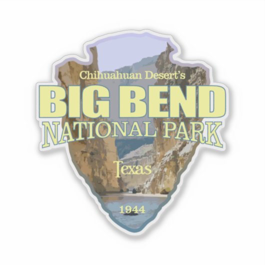 Nationaal park van de Big Bend (pijlpunt) Sticker (Voorkant)