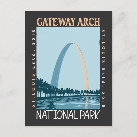 Nationaal park van de Gateway Arch Briefkaart (Voorkant)