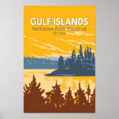 Nationaal Park van de Golfeilanden - Canada - Vint Poster (Voorkant)