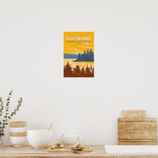 Nationaal Park van de Golfeilanden - Canada - Vint Poster (Keuken)