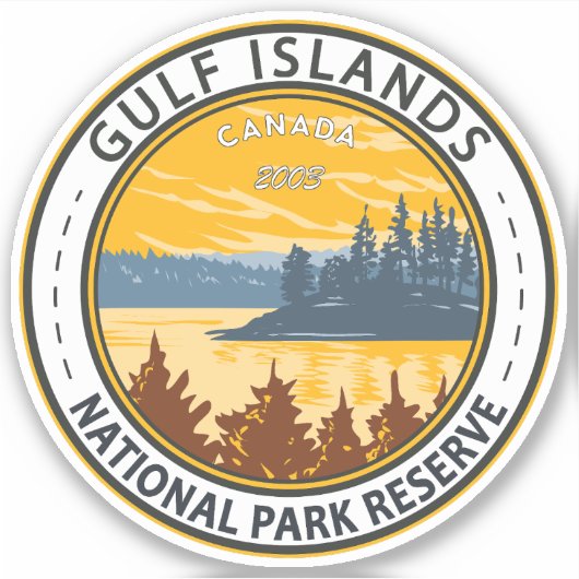 Nationaal Park van de Golfeilanden - Canada - Vint Sticker (Voorkant)