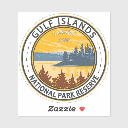 Nationaal Park van de Golfeilanden - Canada - Vint Sticker (Vel)