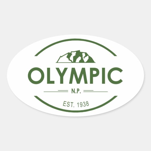 Nationaal Park van de Olympische Spelen Ovale Sticker (Voorkant)