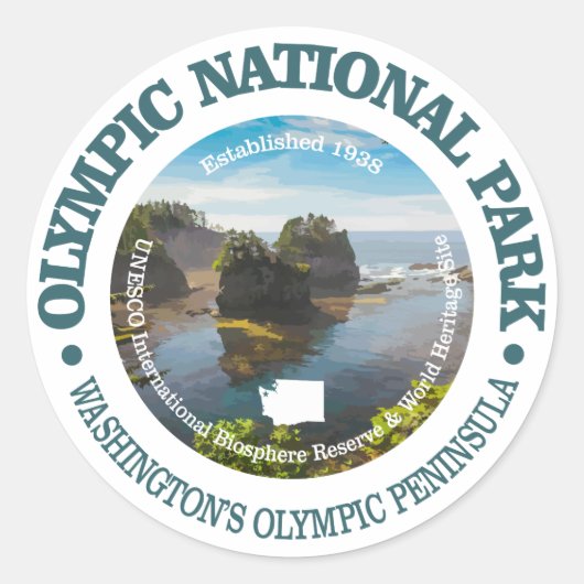 Nationaal Park van de Olympische Spelen Ronde Sticker (Voorkant)